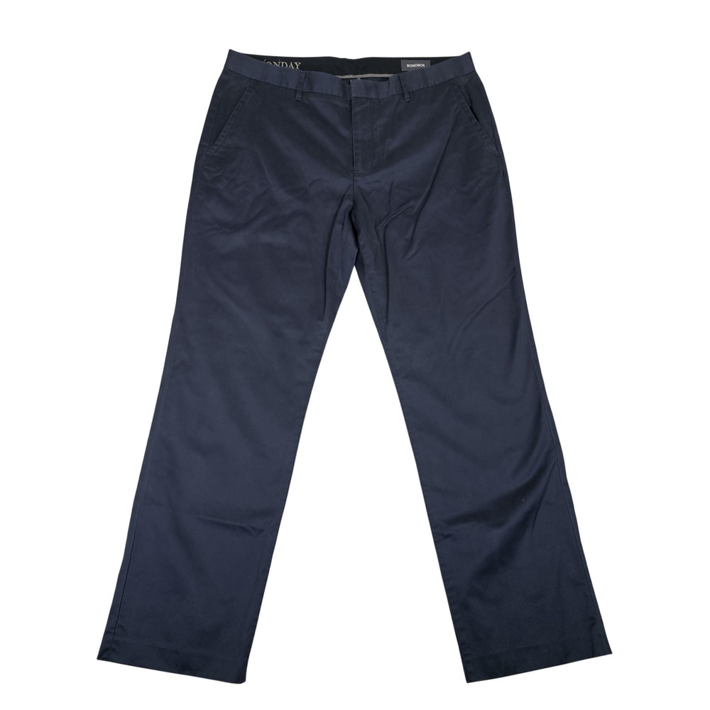 Bonobos Pants Mens 36x30 Navy Blue Chino Straight Leg Cotton Casual Business - Picture 1 of 11